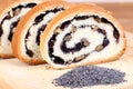 Home-made bun with poppy-seed and walnut Royalty Free Stock Photo