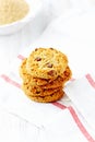 Home made butter cookies with raisins. Royalty Free Stock Photo