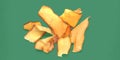 Home made cassava chips Keripik singkong with a green background