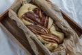 Home made chocolate babka Royalty Free Stock Photo