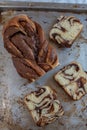 Home made chocolate babka Royalty Free Stock Photo