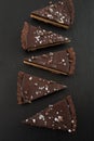 Chocolate caramell tarte with fleur de sal