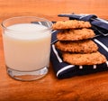 Home made chocolate chip cookies and milk Royalty Free Stock Photo