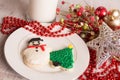 Home made Christmas cookies and decorations Royalty Free Stock Photo