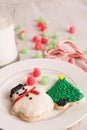 Home made Christmas cookies and gumdrops Royalty Free Stock Photo