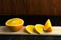 Still Life Glass of Fresh Orange Juice on Vintage Wood Table with Copy Space Background Royalty Free Stock Photo