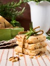 Home made cookies with rosemary and pine nuts Royalty Free Stock Photo