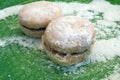 Home made cookies. Cookies with jam and white sugar. Royalty Free Stock Photo