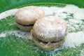 Home made cookies. Cookies with jam and white sugar. Royalty Free Stock Photo
