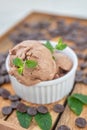 Home made dark chocolate ice cream