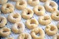 Home made donuts ready to be baked Royalty Free Stock Photo