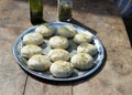 Home made dough bread with olive oli