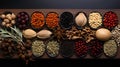 home-made dried spices decoration for christmas time isolated on background