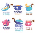 home made food, vector collection of logo, symbols and emblem for your common dish menu