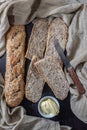 Home made fresh french Baguette loafs