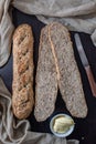 Home made fresh french Baguette loafs Royalty Free Stock Photo