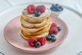 Freshly baked pancakes with berries Royalty Free Stock Photo