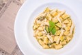 Home made gnocchi with squid and sauce Royalty Free Stock Photo