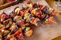 Home made grilled skewers Royalty Free Stock Photo