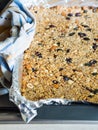 Home made healthy energy granola with nuts Royalty Free Stock Photo