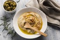 Home made humus with olives