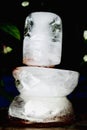 Home made shiv ling of ice