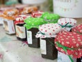 Home made jam and preserves jars