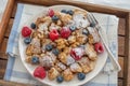 Kaiserschmarrn - traditional austrian pancake dessert with fresh fruit Royalty Free Stock Photo