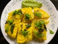 Home cooked Indian snack Khaman Dhokla Royalty Free Stock Photo