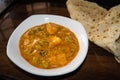 Home made Matar Paneer served with Rumali roti famous North Indian cuisine . Uttarakhand India Royalty Free Stock Photo