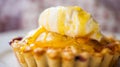 Home made mini pie berries with fresh cream and golden syrup Royalty Free Stock Photo
