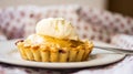 Home made mini pie berries with fresh cream and golden syrup Royalty Free Stock Photo