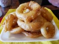 Home-made onion rings