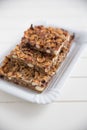 Home made organic granola bars Royalty Free Stock Photo
