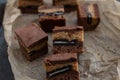 Home made peanut butter brownies Royalty Free Stock Photo