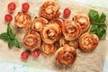Home made pizza rolls Royalty Free Stock Photo