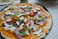 Home made pizza with soda Royalty Free Stock Photo