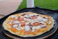 Home made pizza with soda Royalty Free Stock Photo