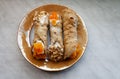 Home-made plate of cannoli pastry