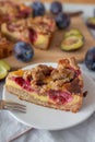 Home made plum crumble cake Royalty Free Stock Photo