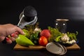 Home made preservation. Close vegetables in the jars