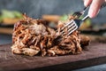 Home made pulled pork ready to be eaten. Royalty Free Stock Photo