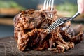 Home made pulled pork ready to be eaten. Royalty Free Stock Photo