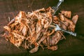 Home made pulled pork ready to be eaten. Royalty Free Stock Photo