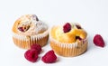 Home made raspberry muffins Royalty Free Stock Photo