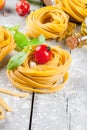Home made raw uncooked pasta Royalty Free Stock Photo