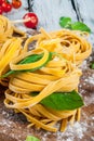 Home made raw uncooked pasta Royalty Free Stock Photo