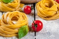 Home made raw uncooked pasta Royalty Free Stock Photo