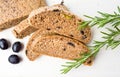 Home made rye bread with olives Royalty Free Stock Photo