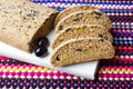 Home made rye bread with olives Royalty Free Stock Photo